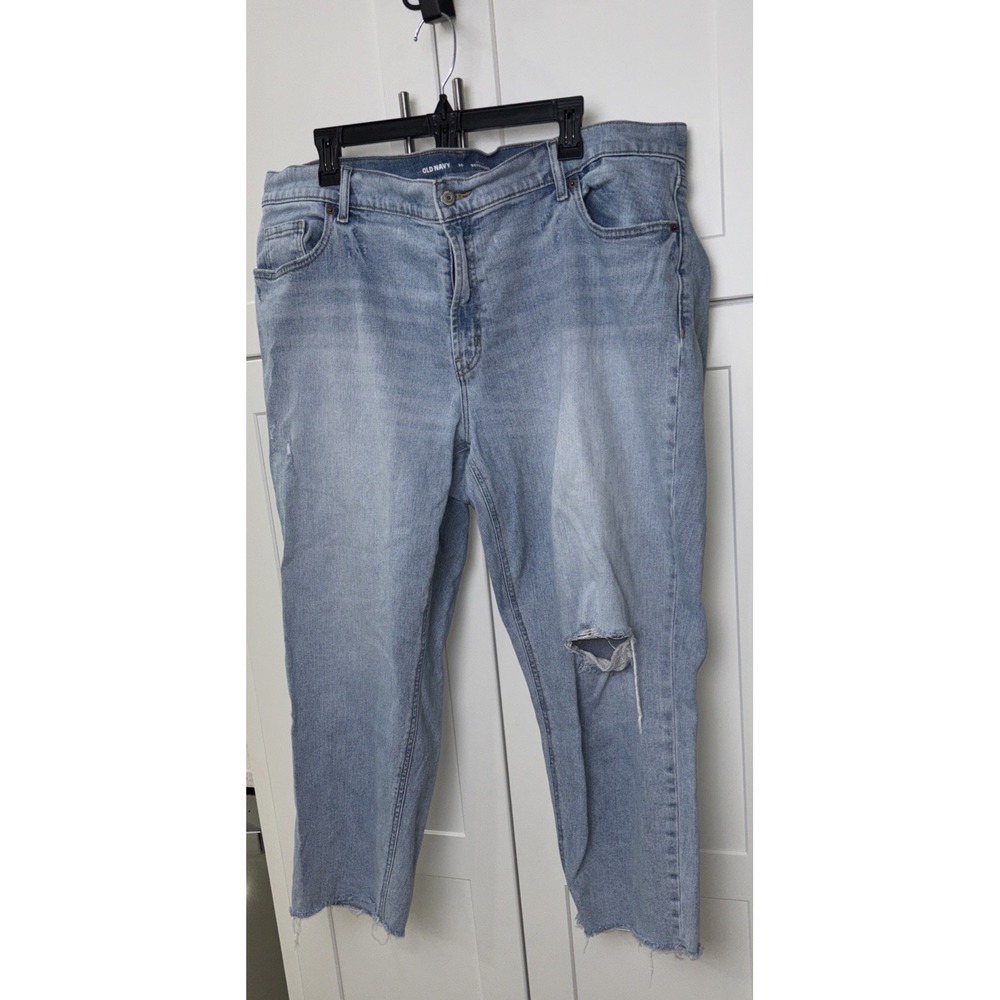 Old Navy Distressed Boyfriend Mid Rise Blue Jeans Size 20